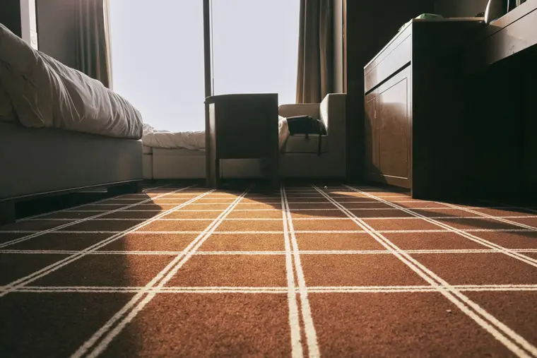 Carpet flooring in a bedroom